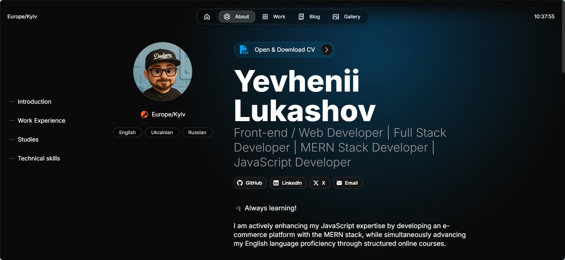 Portfolio screen
